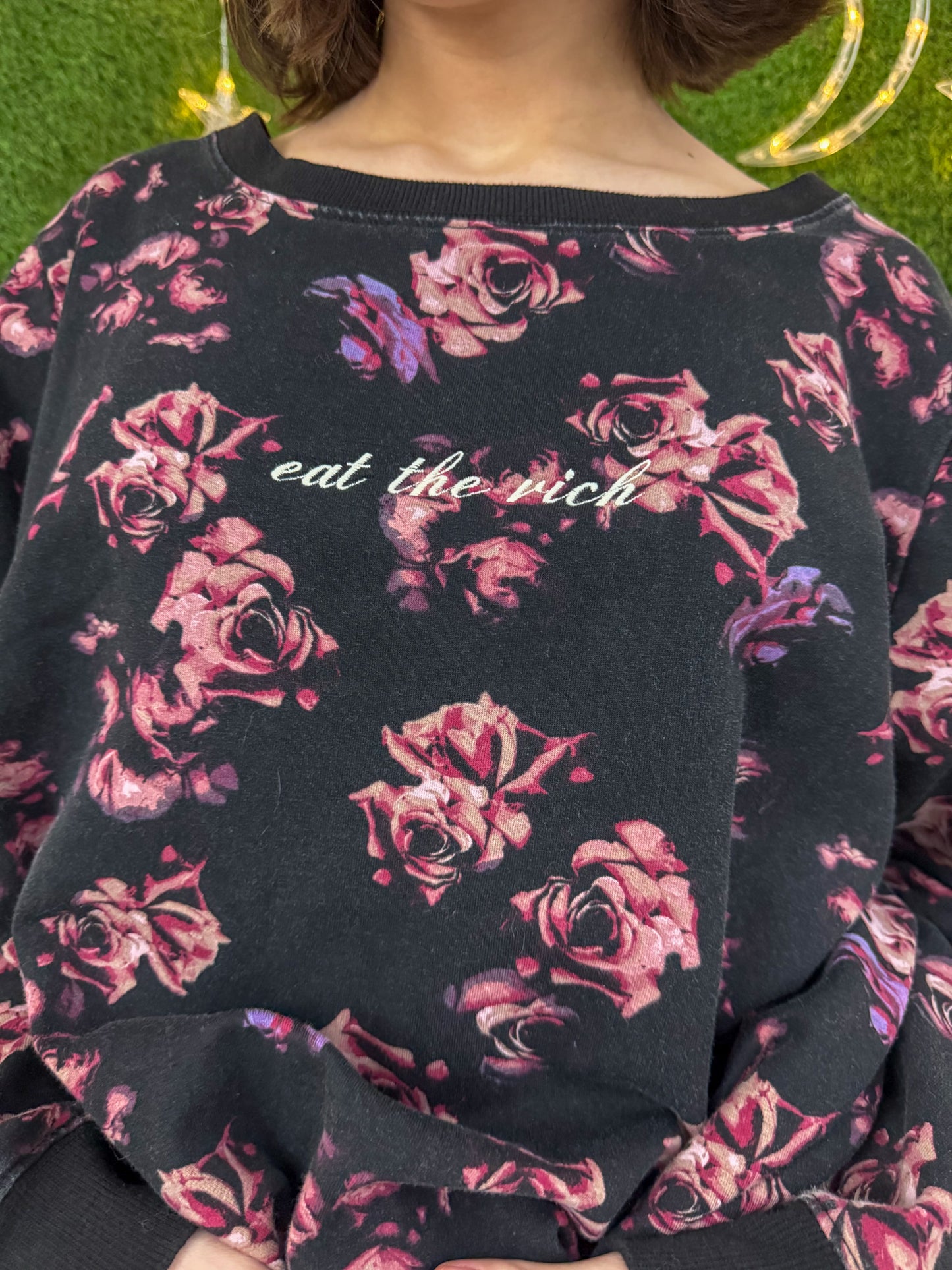 Eat the Rich Floral Crewneck 3XL