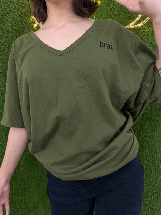 Brat Green V-Neck T-Shirt 4XL