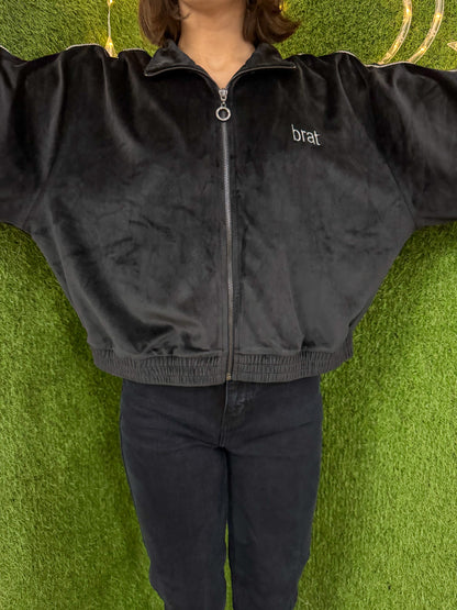 Brat Velvet Cropped Zip-up XL