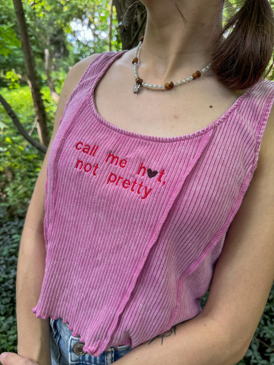 Call Me Hot Pink Cropped Tank Top XL