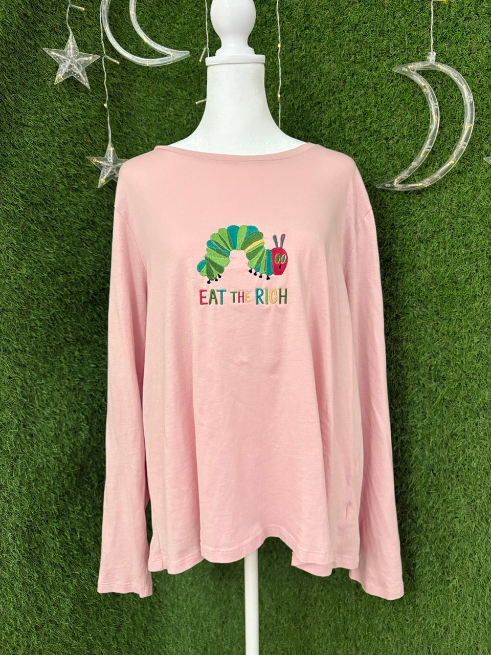 Eat the Rich Pink Long Sleeve 2XL