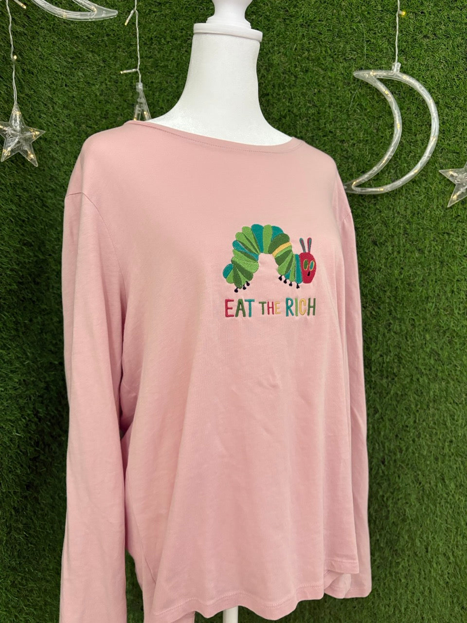 Eat the Rich Pink Long Sleeve 2XL