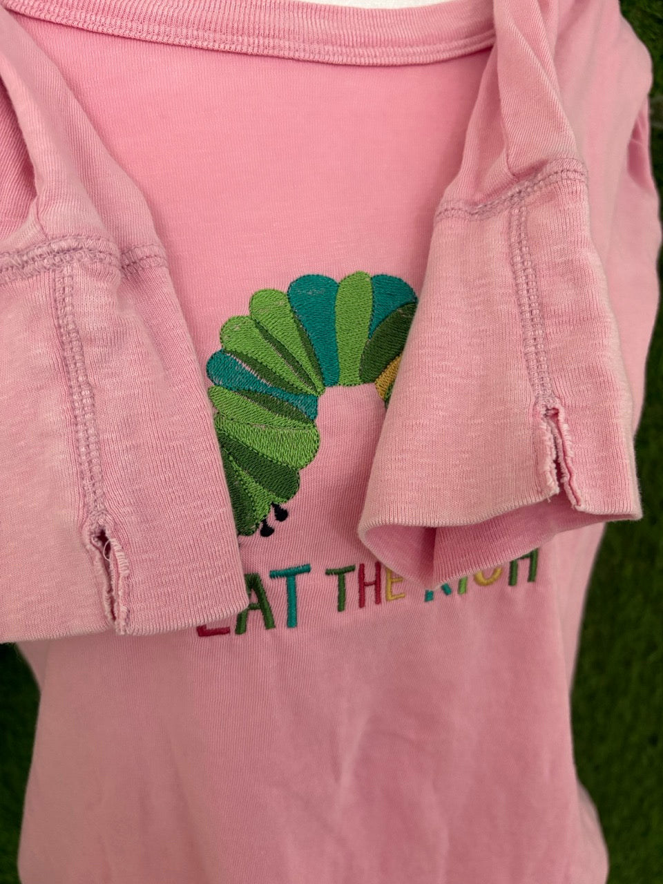 Eat the Rich Caterpillar PInk Long Sleeve XL