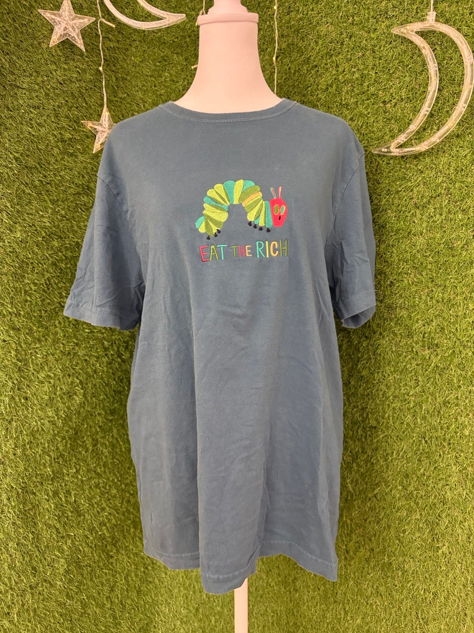 Eat the Rich Caterpillar Blue T-Shirt M