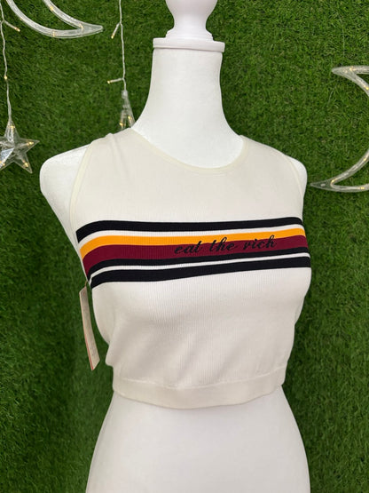 Eat the Rich Striped Tank Top XL