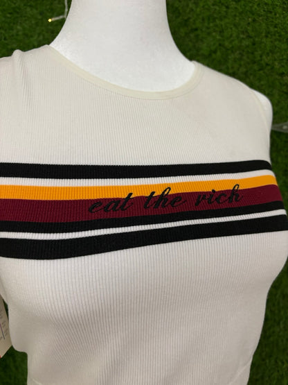 Eat the Rich Striped Tank Top XL
