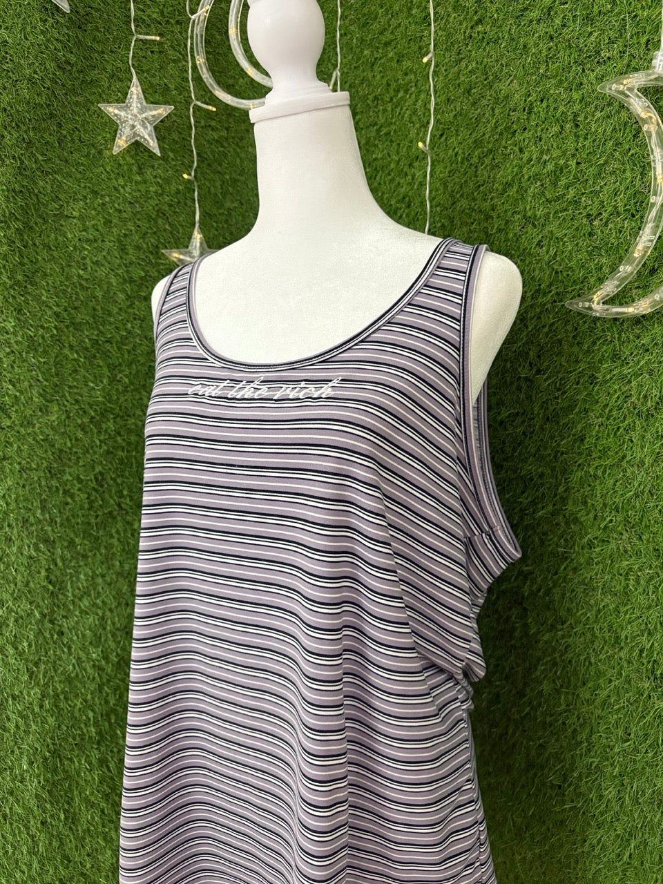 Eat the Rich Striped Tank Top 3XL