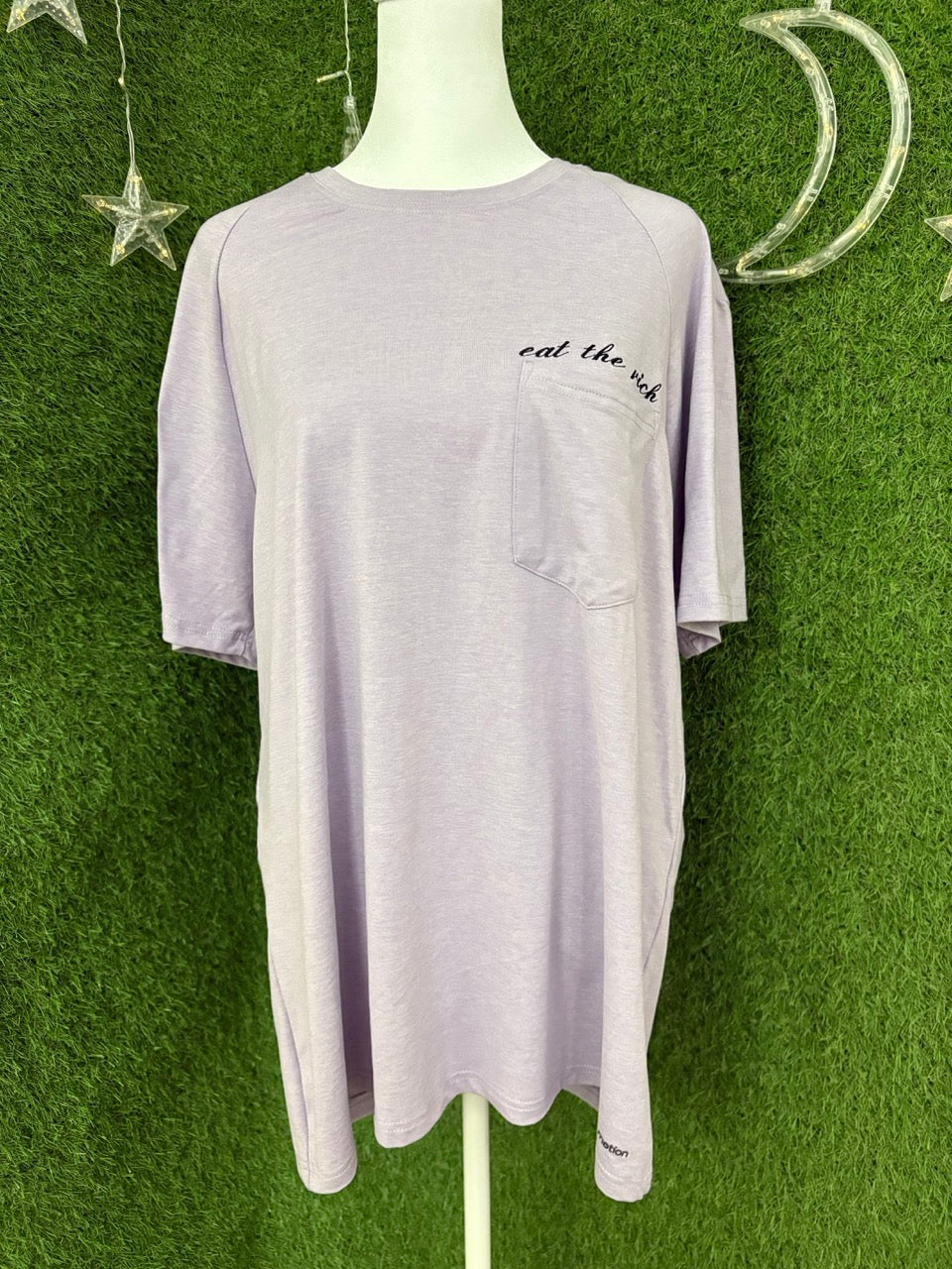 Eat the Rich Purple Pocket Tee L