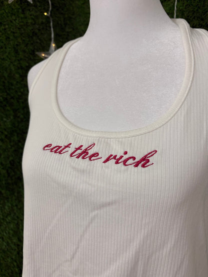 Eat the Rich White Halter Top 2XL