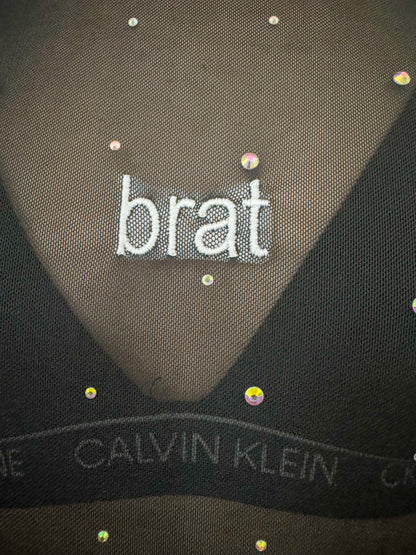 Brat Sheer Bedazzled Long Sleeve M