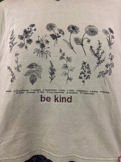 Be Kind Floral Cropped Long Sleeve S