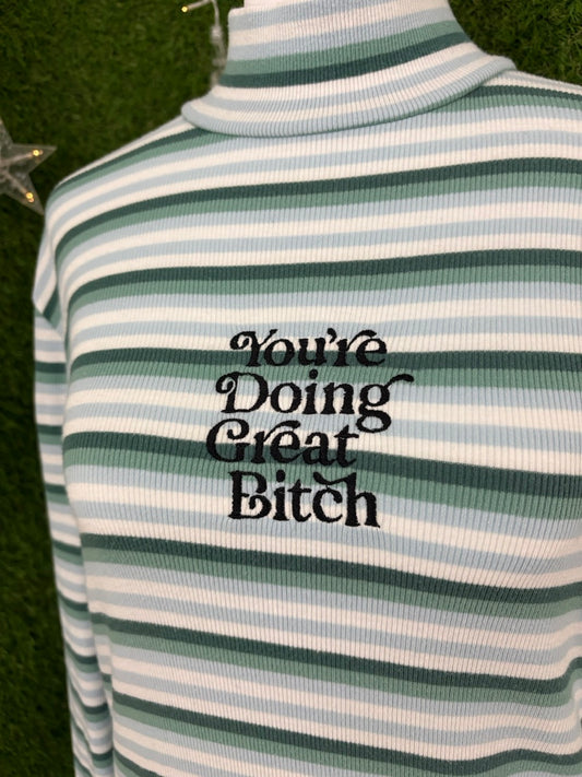 You're Doing Great Striped Turtle Neck Long Sleeve L