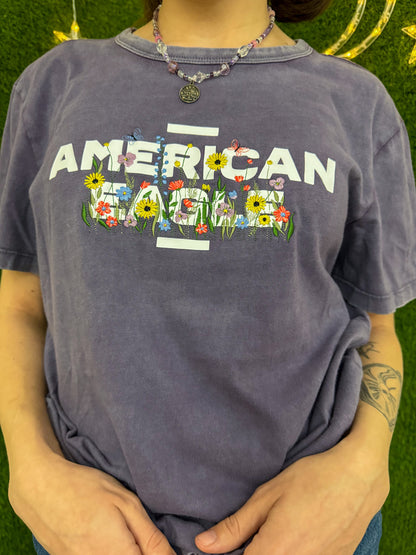 Floral American Eagle Purple T-Shirt S