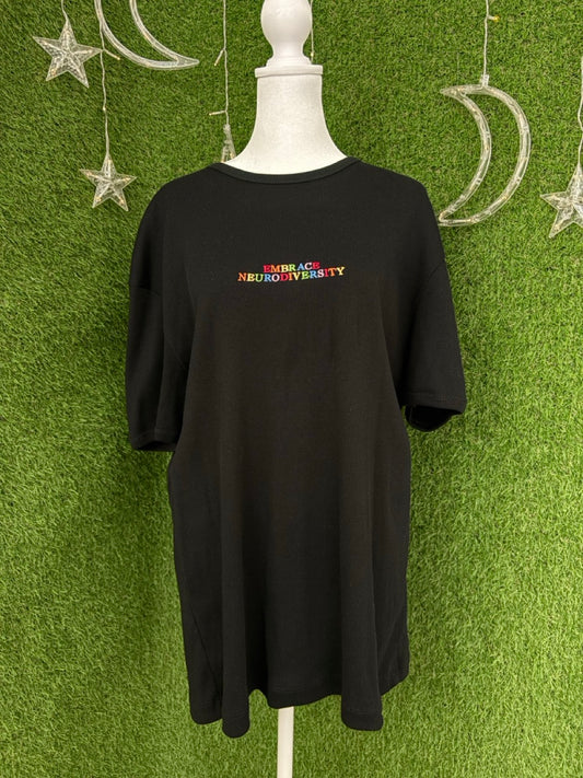 Embrace Neurodiversity Black Ribbed Tee XL