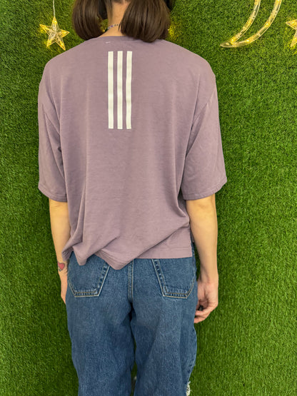 Adidas Floral Cropped Jersey Tee M