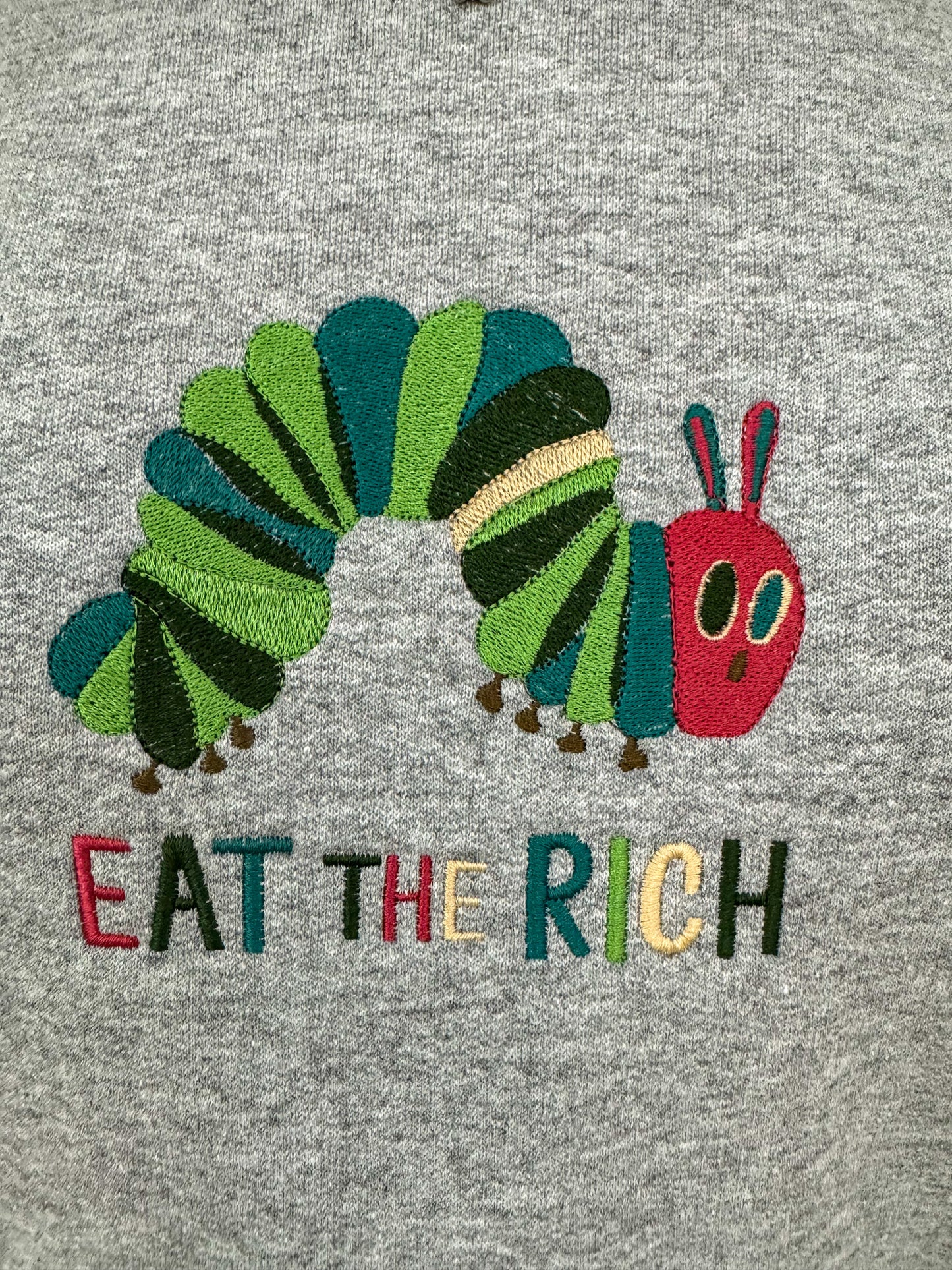 Eat the Rich Grey Crewneck Sweatshirt XL