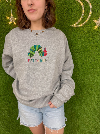 Eat the Rich Grey Crewneck Sweatshirt XL