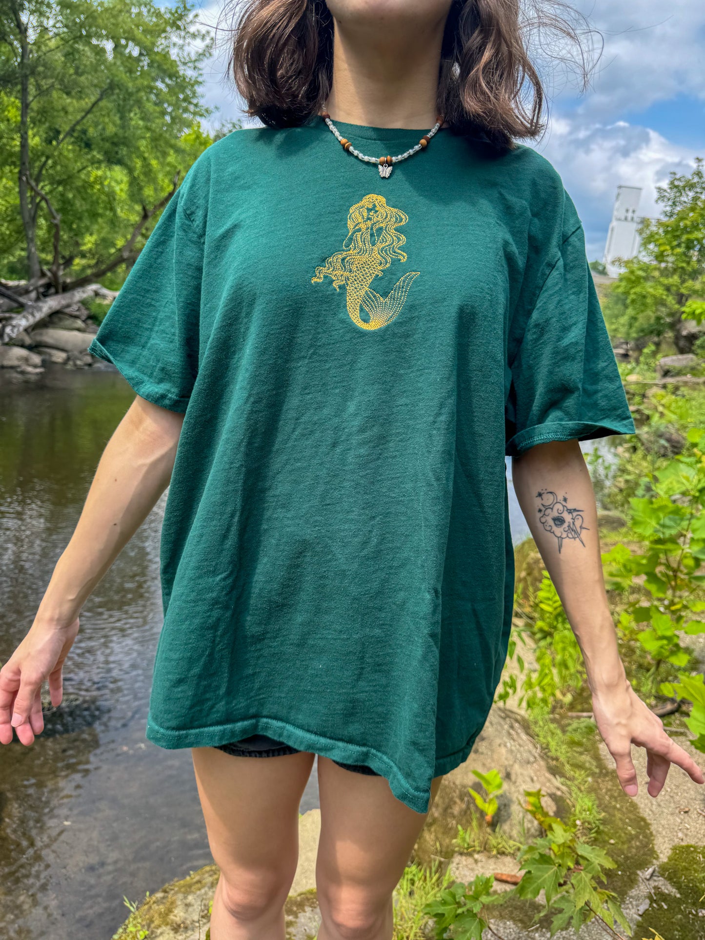 Golden Mermaid Green T-Shirt XL