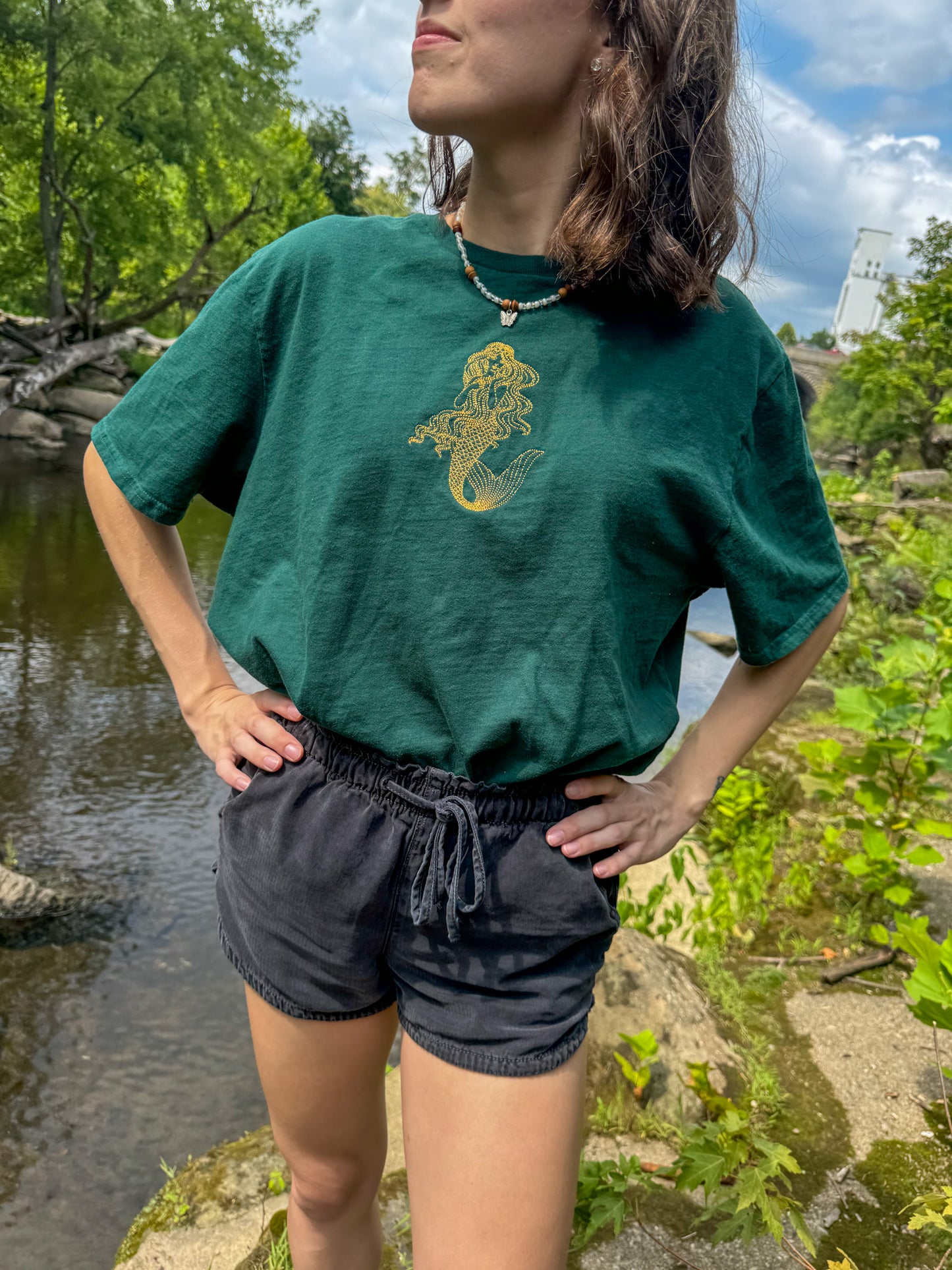 Golden Mermaid Green T-Shirt XL