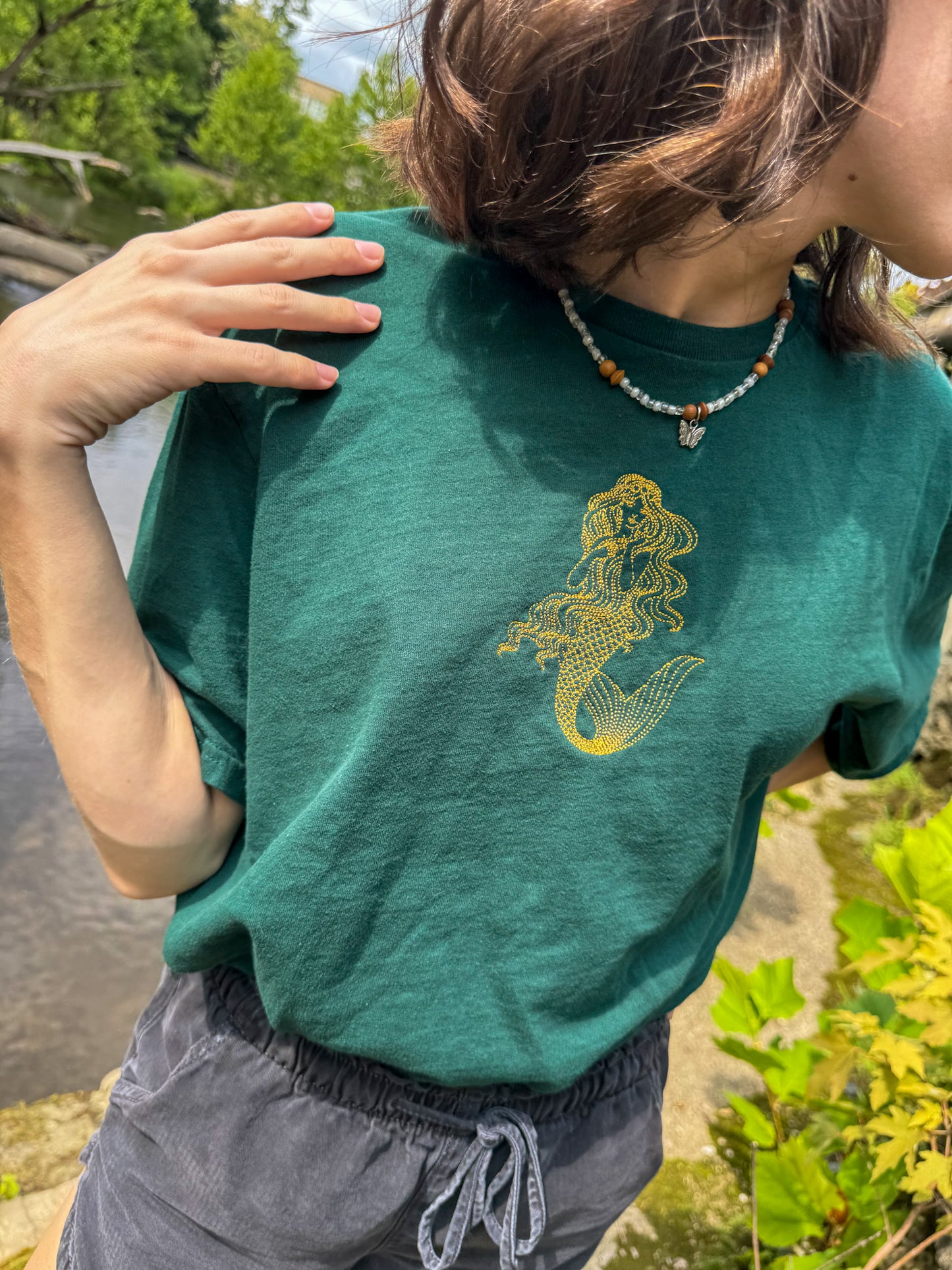 Golden Mermaid Green T-Shirt XL