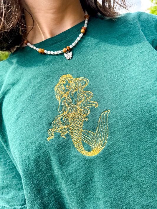 Golden Mermaid Green T-Shirt XL