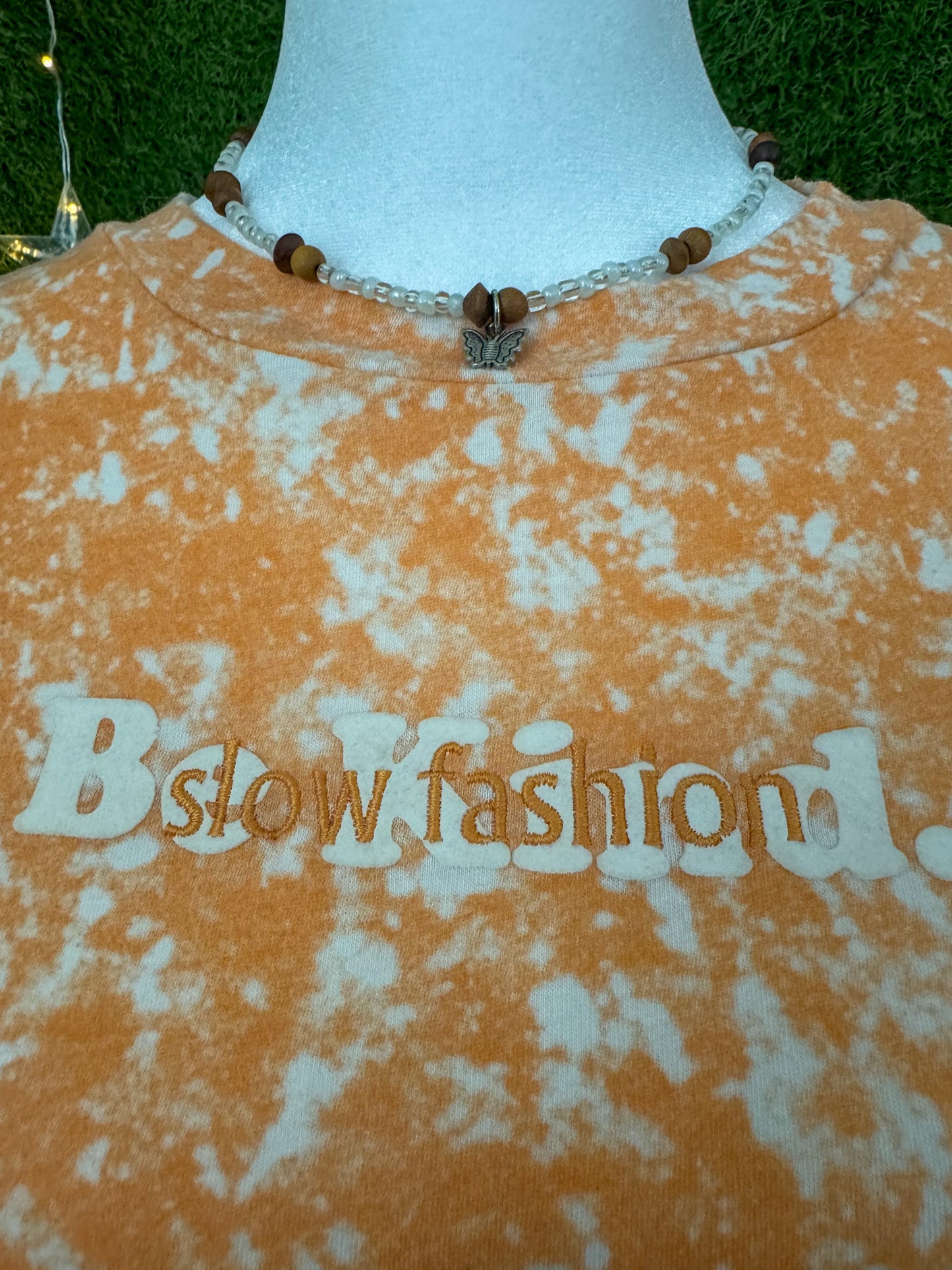 Slow Fashion Orange Cropped T-Shirt XL