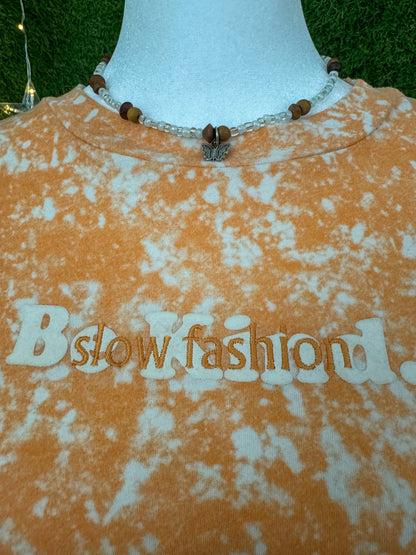 Slow Fashion Orange Cropped T-Shirt XL