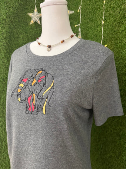 Abstract Elephant Grey T-Shirt L