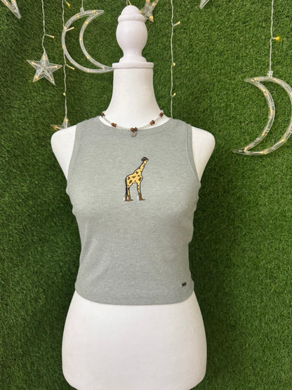 Cowboy Giraffe Cropped Tank S