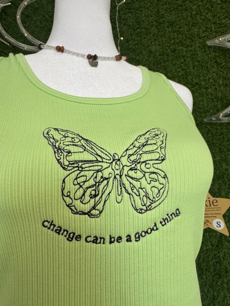 Change can be a Good Thing Cropped Green Tank S