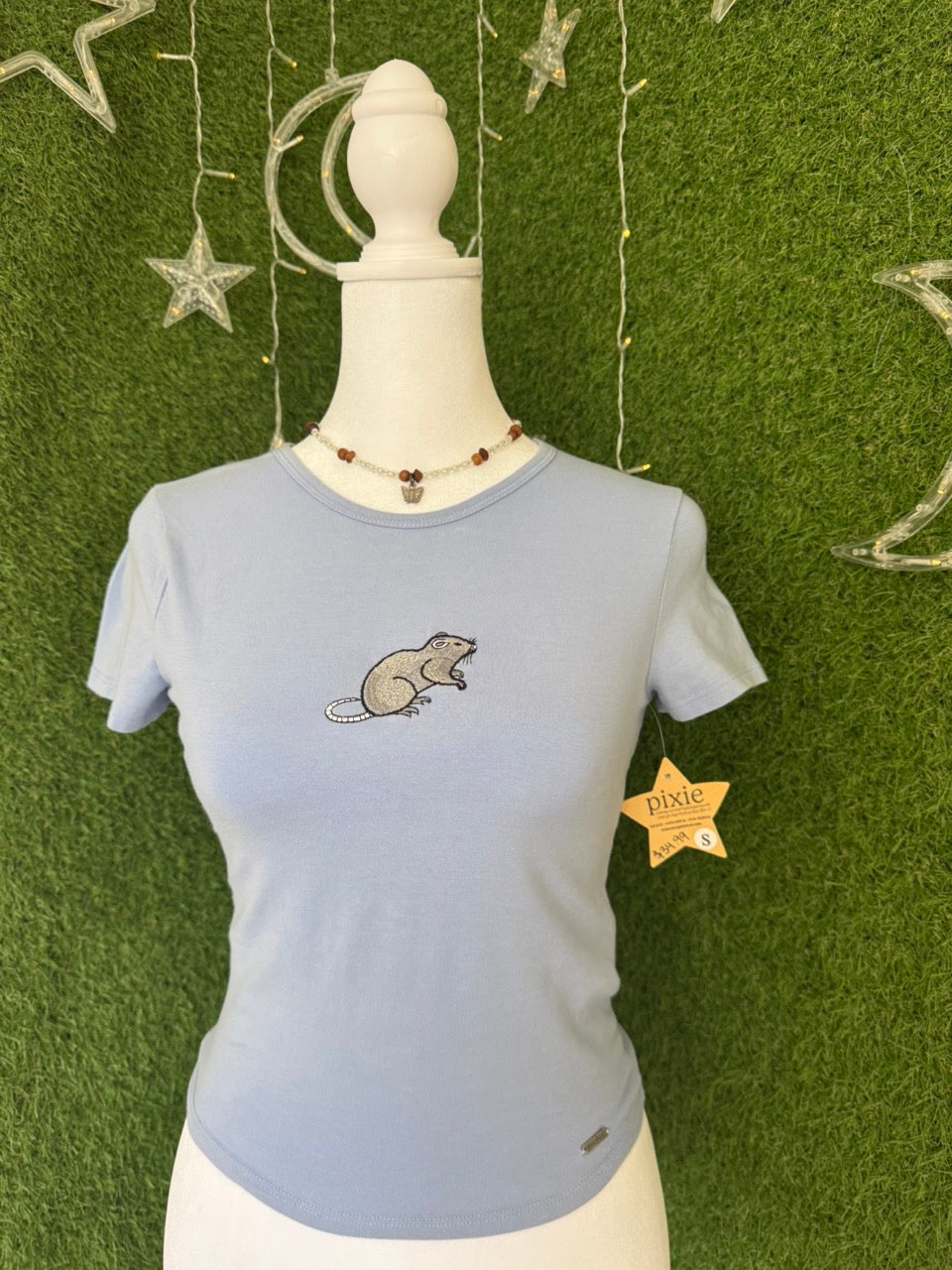 Little Rat Blue Baby Tee S