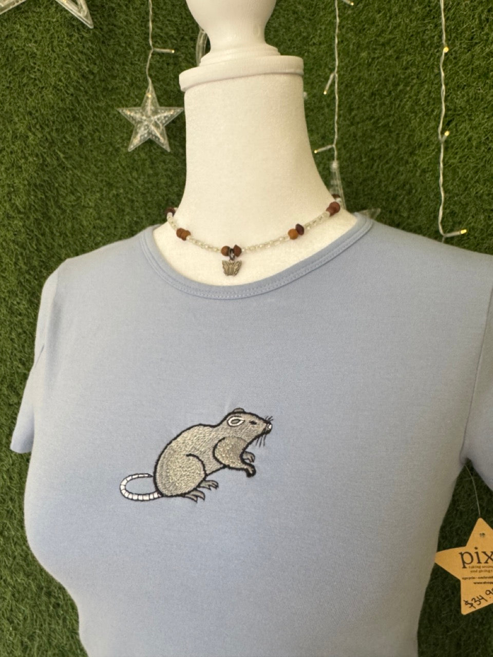 Little Rat Blue Baby Tee S