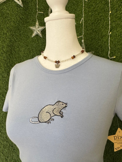 Little Rat Blue Baby Tee S