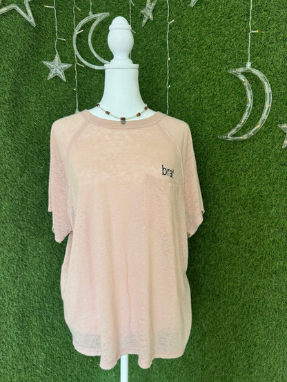 Brat Light Pink Pocket Tee S