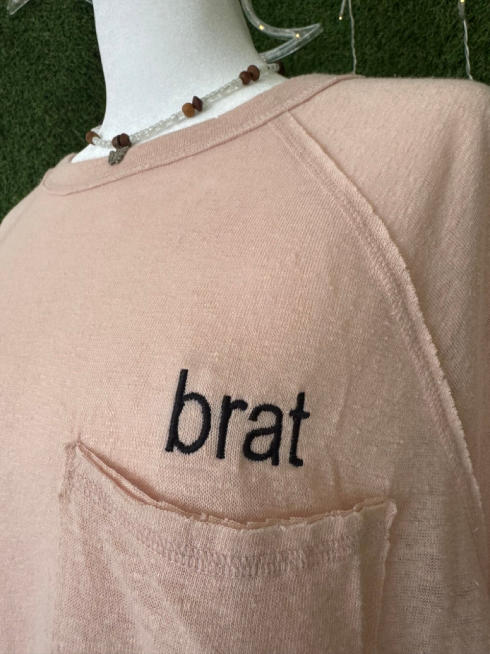 Brat Light Pink Pocket Tee S