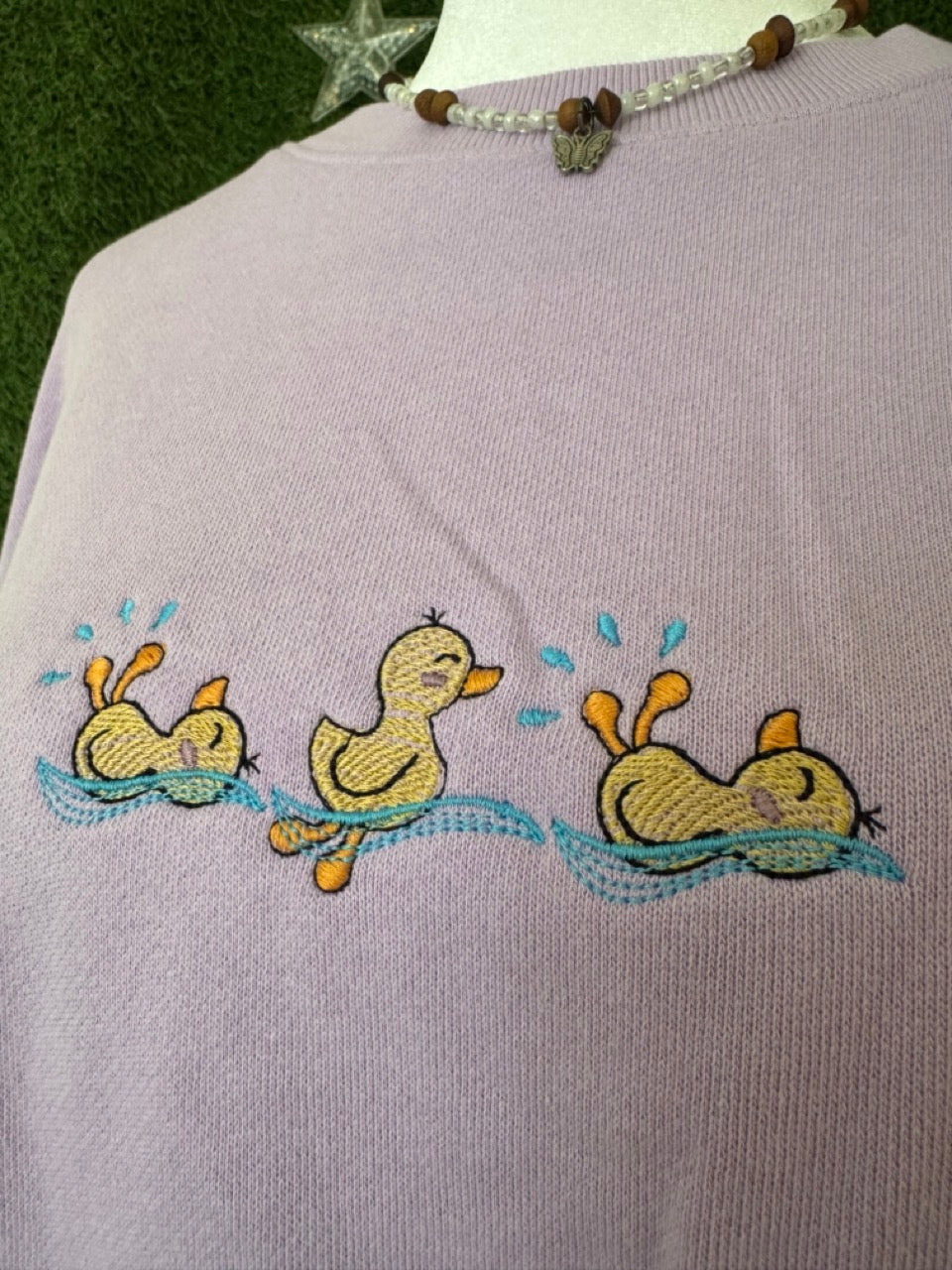 Little Ducks Cropped Purple Crewneck S