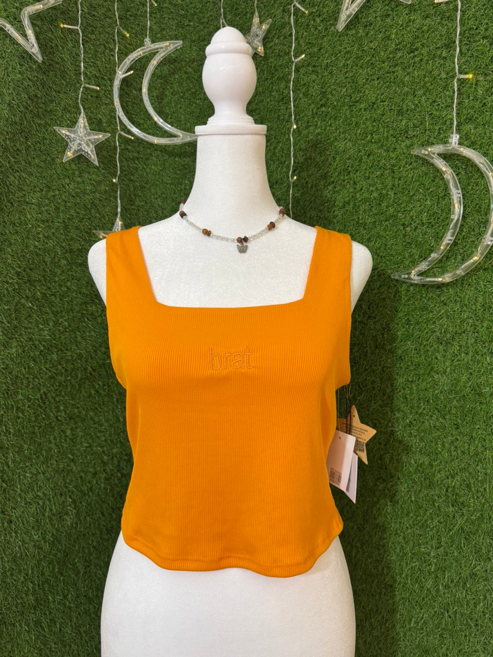 Brat Orange Cropped Tank L