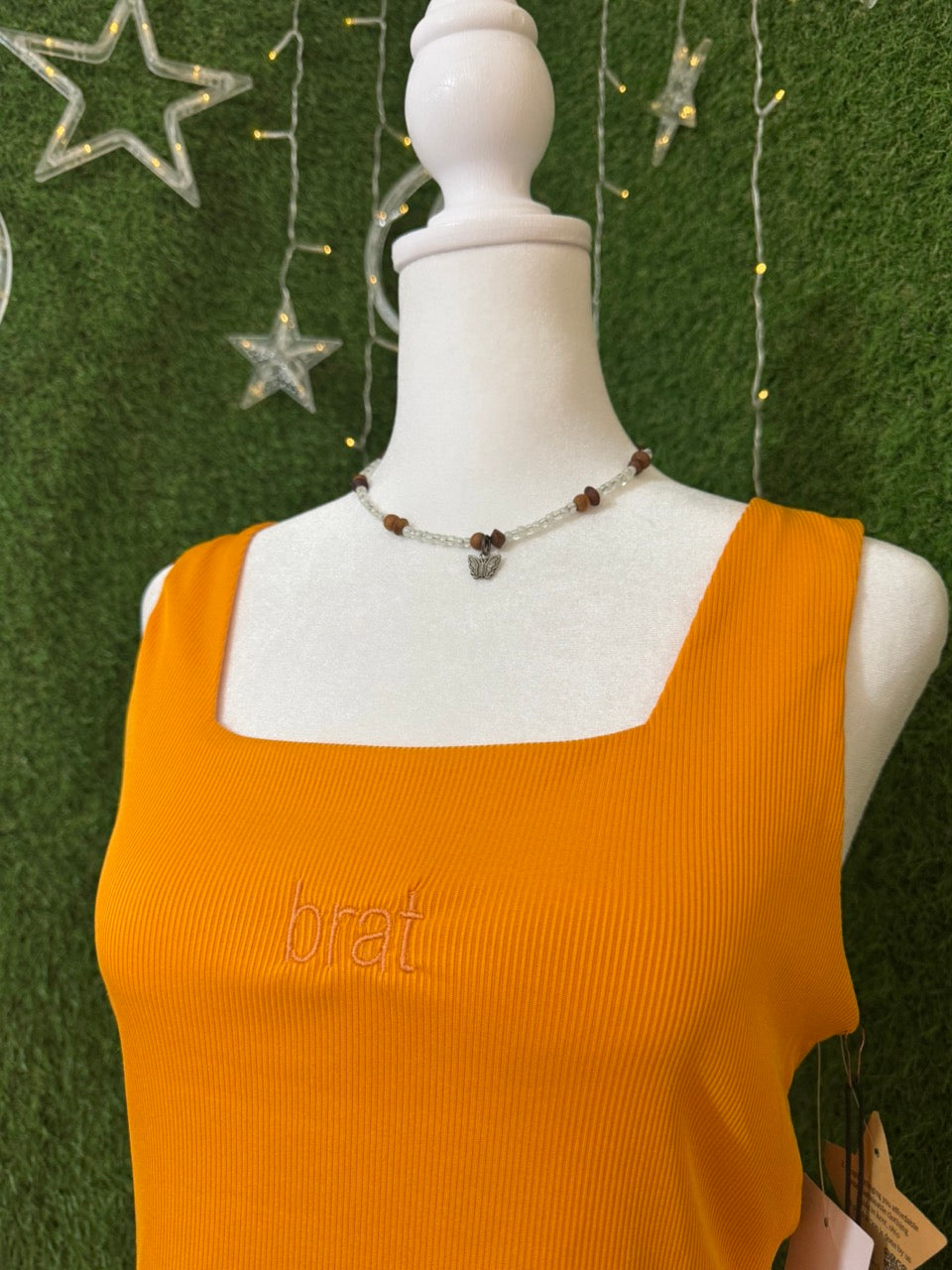 Brat Orange Cropped Tank L