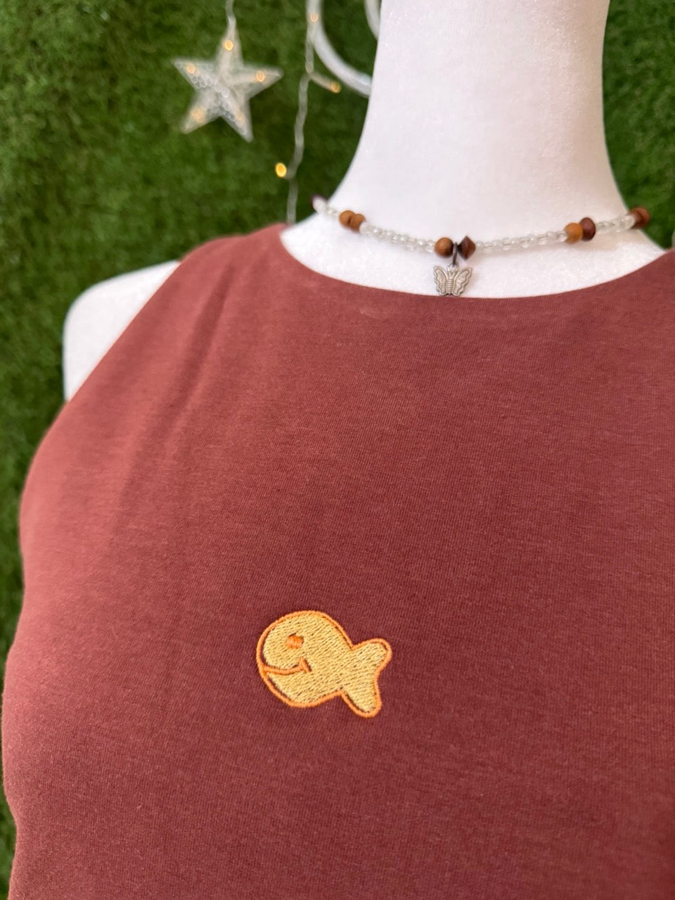Goldfish Cropped Halter Brown Tank L