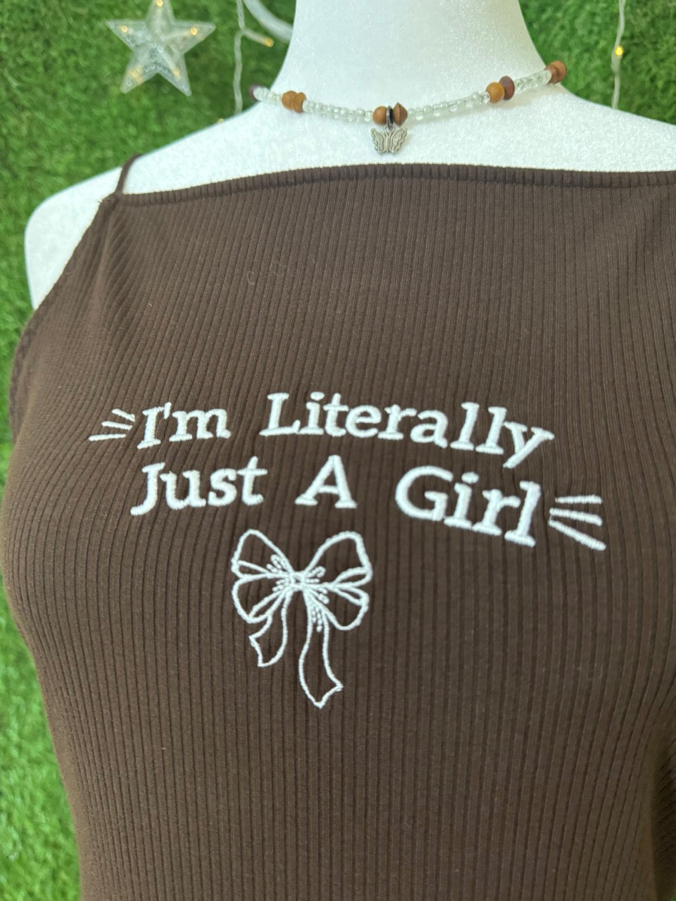 Just A Girl Halter Tank Brown Bodysuit L