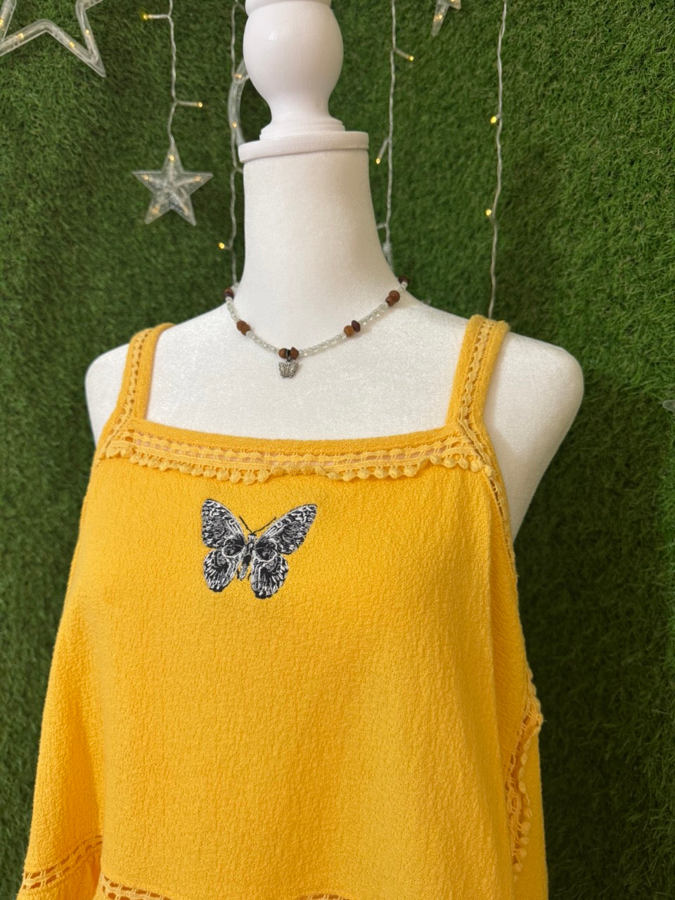 Skull Butterfly Yellow Tank L