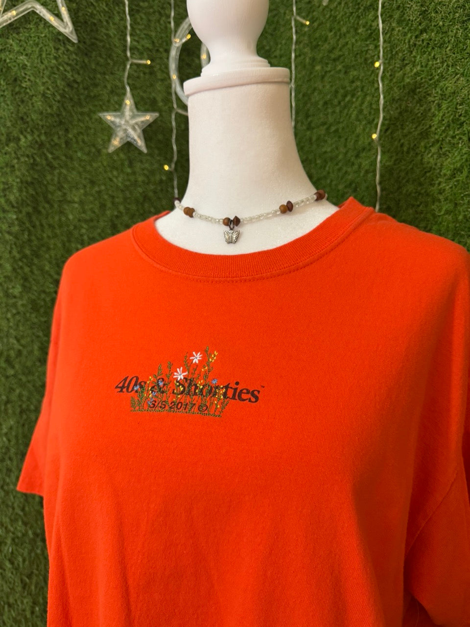 Floral Cover Up 40's & Shorties Orange T-Shirt L