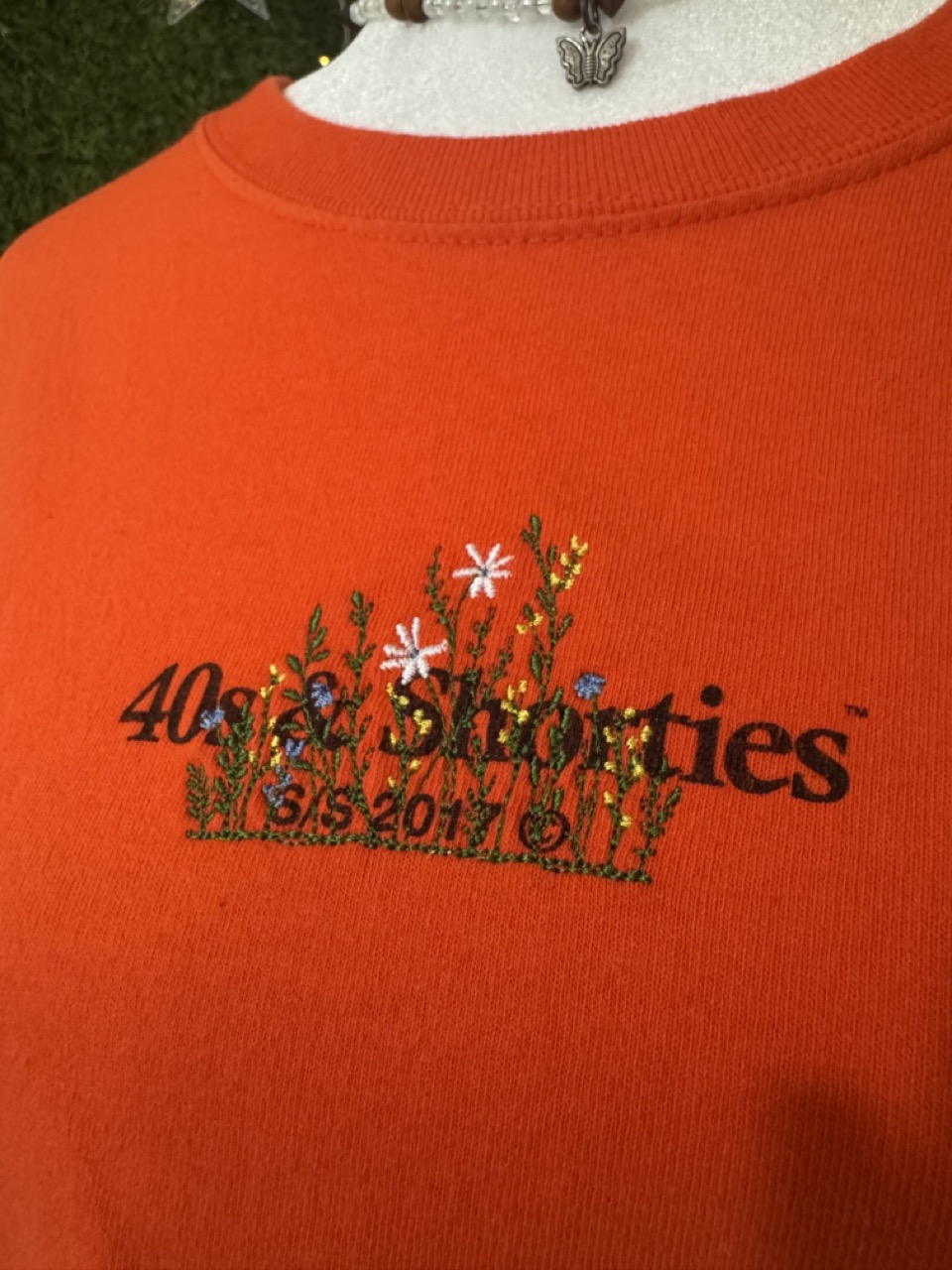 Floral Cover Up 40's & Shorties Orange T-Shirt L
